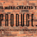 we were created to produce we are producers