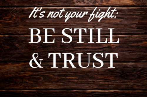 Its not your fight: Be still and trust