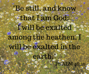 Be still and know that I am God. Psalm 46:10